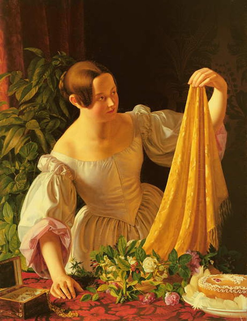 Detail of Girl Inspecting her Birthday Presents by Ernst Harmann Schlichting