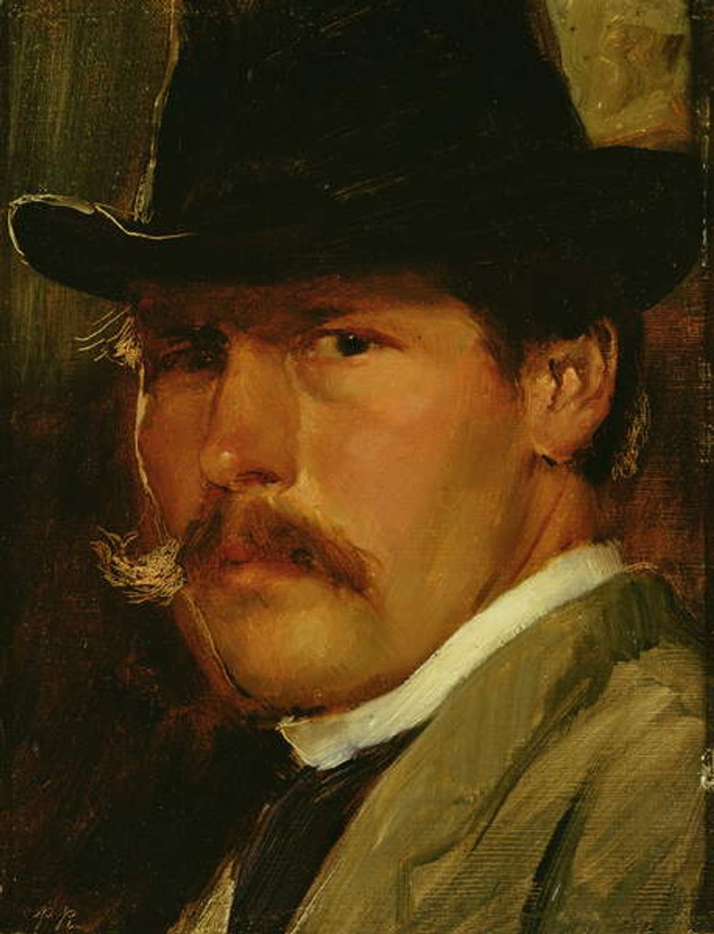 Detail of Self Portrait in a Hat, 1900 by Paul Raud