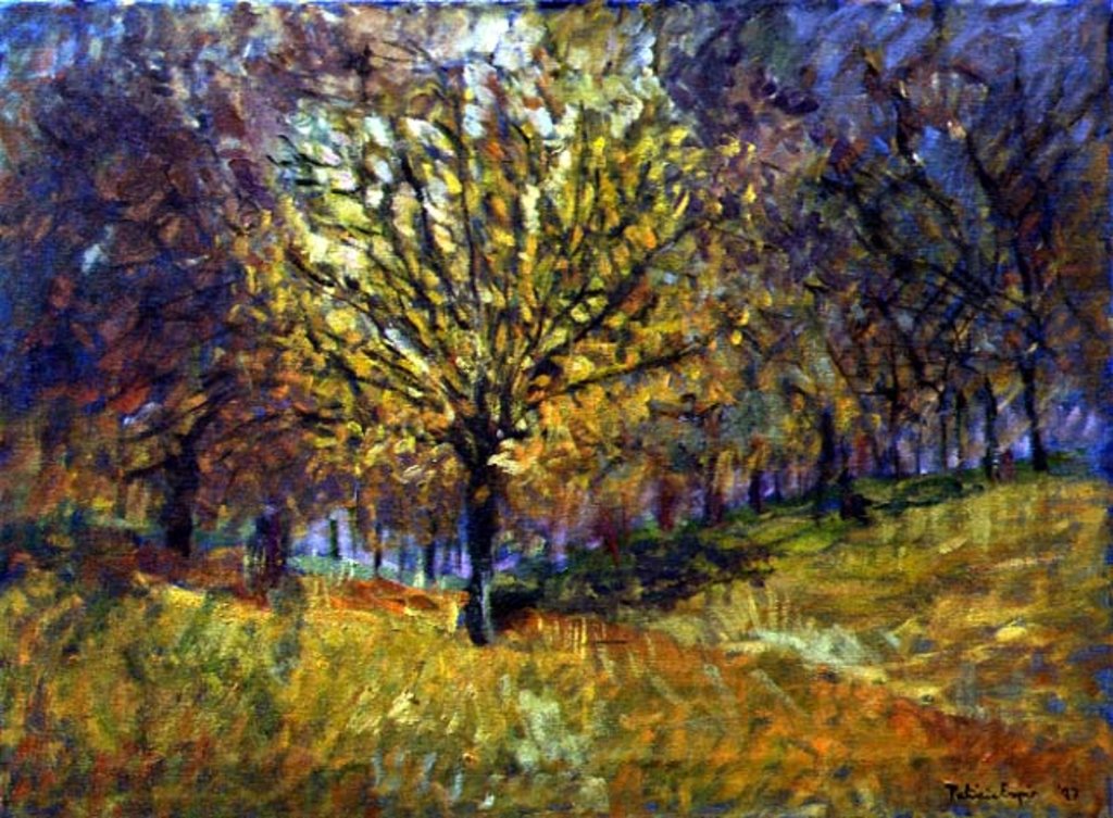 Detail of November in Hyde Park, 1997 by Patricia Espir