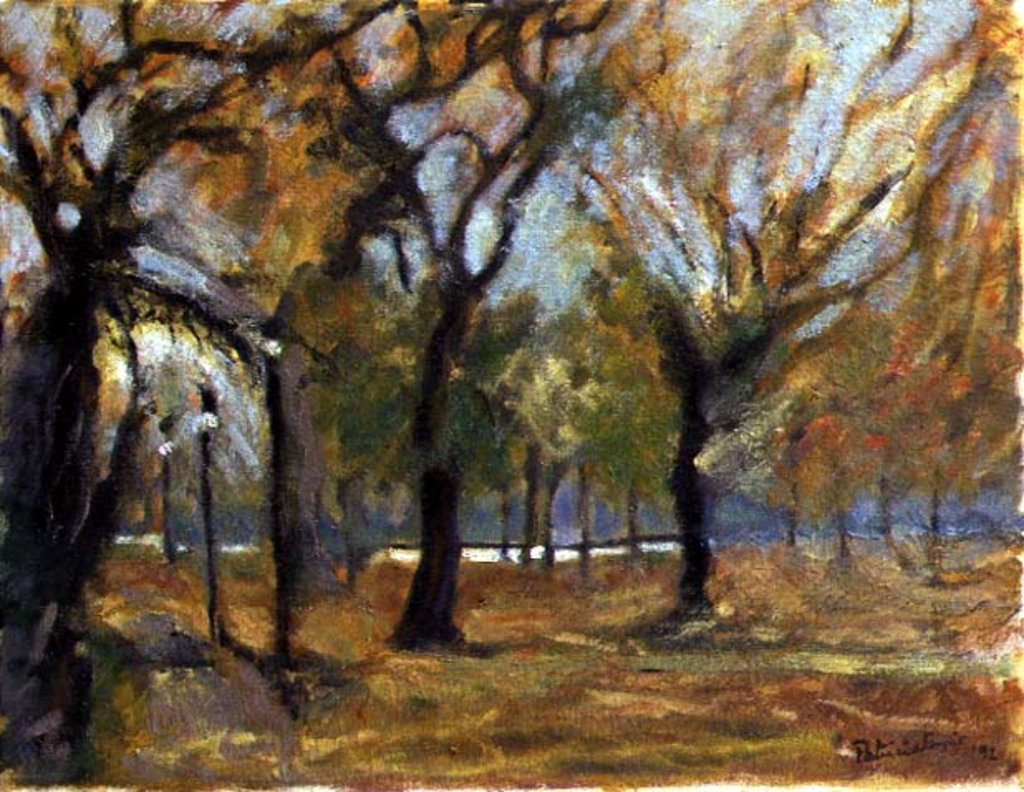 Detail of Gas Lights in Hyde Park, 1992 by Patricia Espir