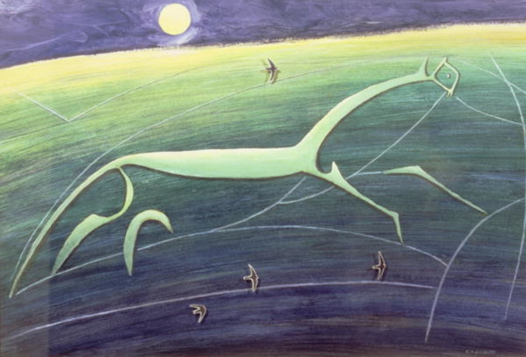 Detail of White Horse Hill, Uffington, 1992 by Evangeline Dickson