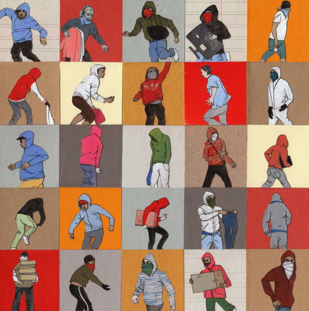 Detail of Rioters, 2014 by Eliza Southwood