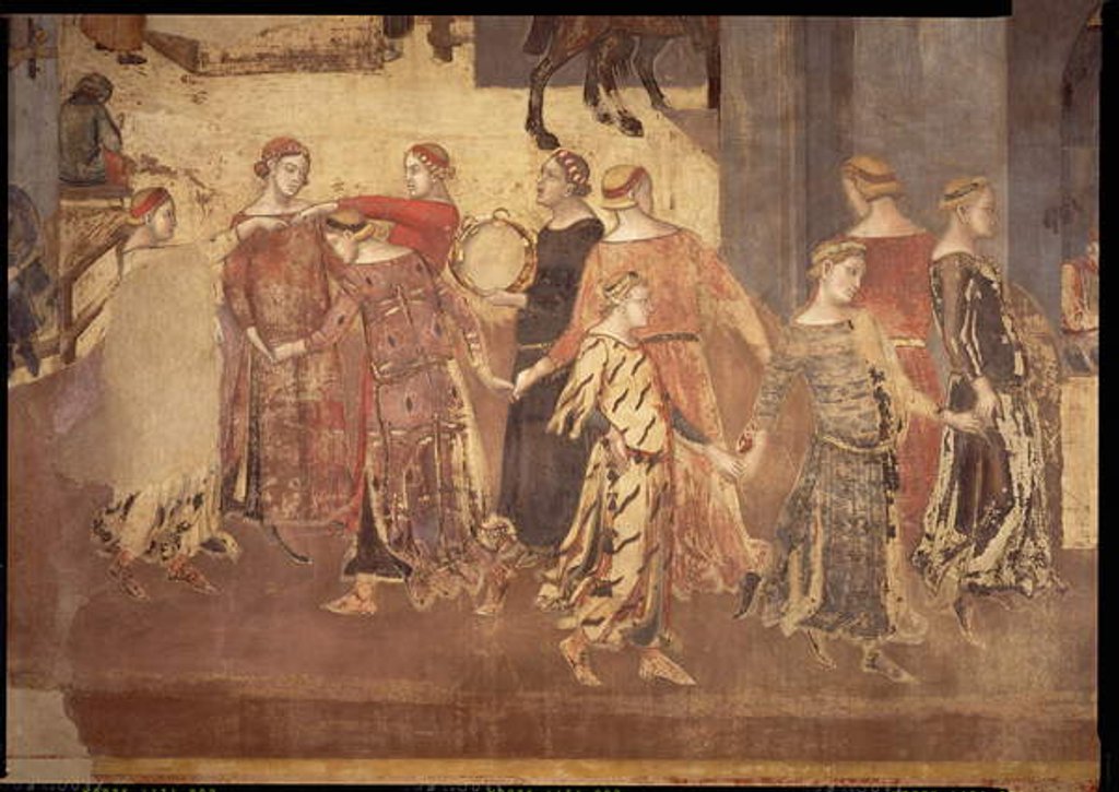 Detail of Effects of Good Government in the City by Ambrogio Lorenzetti