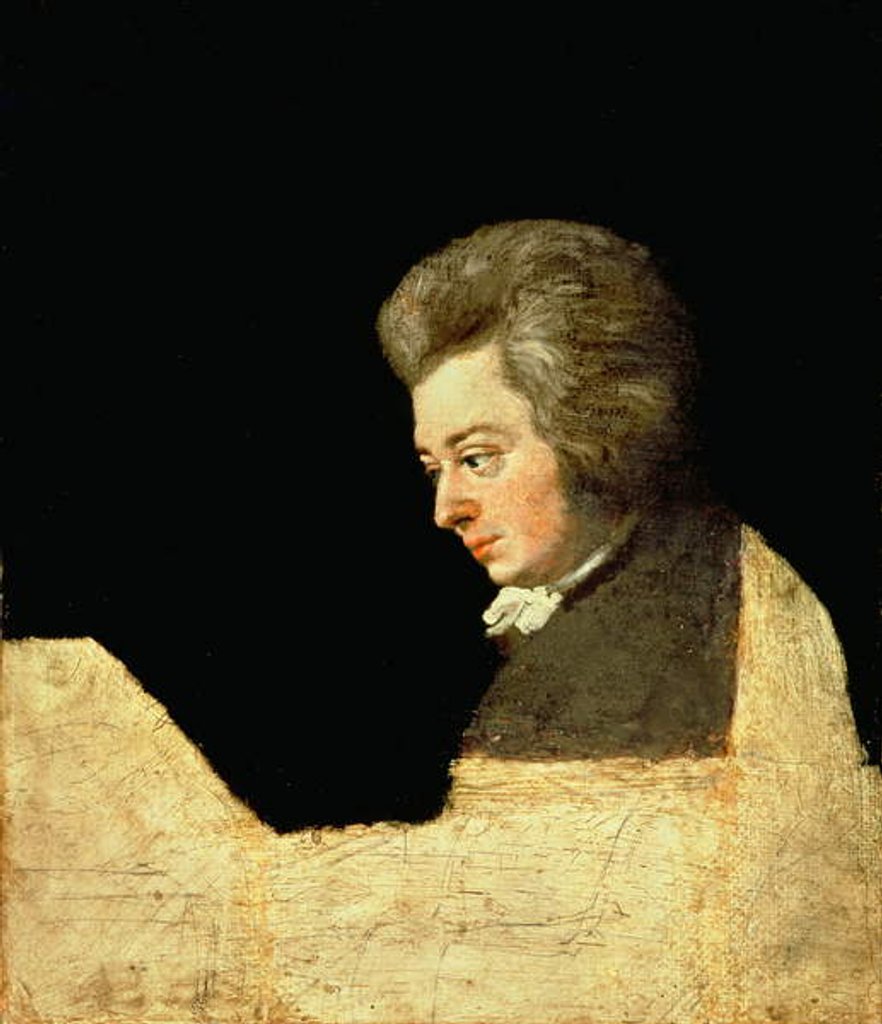 Detail of Portrait of Wolfgang Amadeus Mozart at the Piano, 1789 by Joseph Lange
