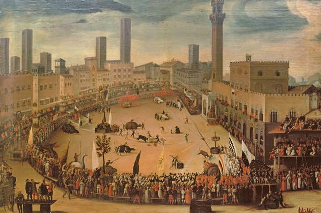 Detail of Festival in the Piazza del Campo, Siena by Vincenzo Rustici