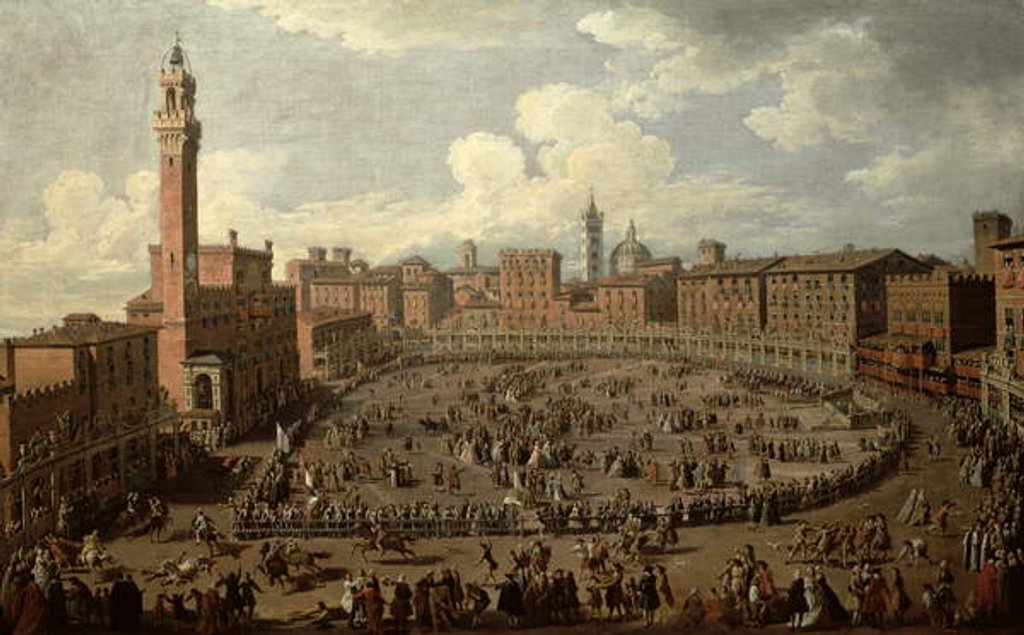 Detail of The Palio, Piazza del Campo, Siena by Giuseppe Zocchi