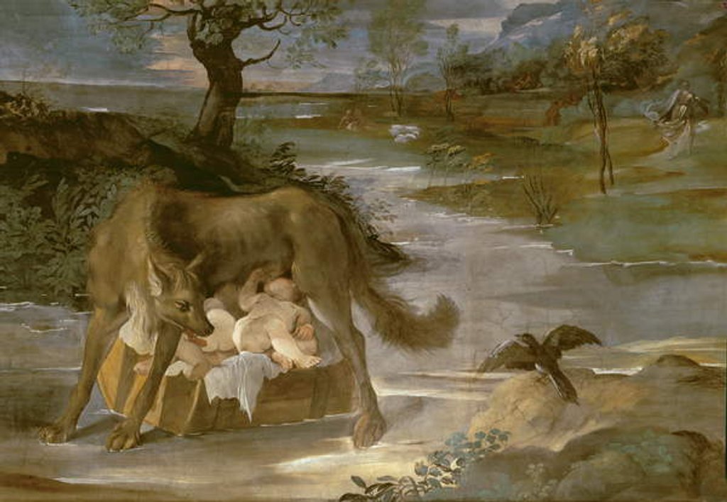 Detail of The She-Wolf Suckling Romulus and Remus by Agostino Annibale (1560-1609) & Ludovico (1555-1619) Carracci