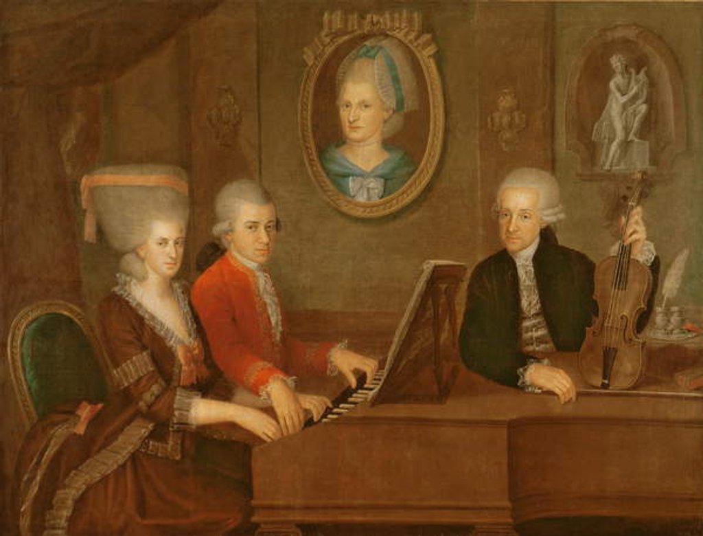 Detail of The Mozart family, 1780-81 by Johann Nepomuk della Croce