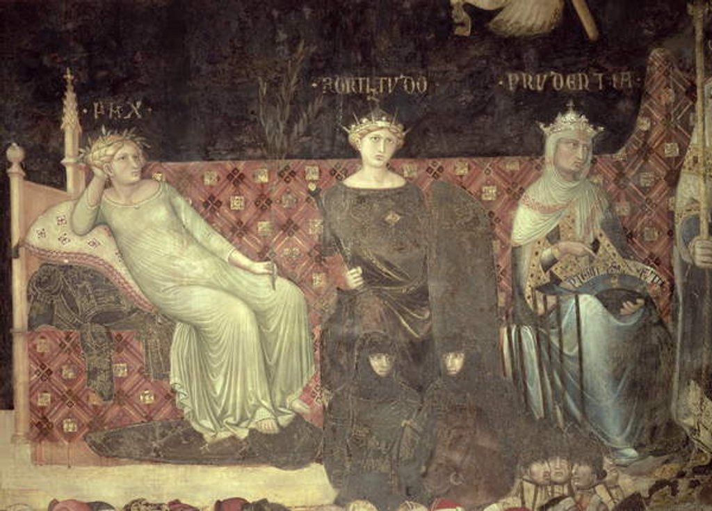 Detail of Allegory of Good Government by Ambrogio Lorenzetti