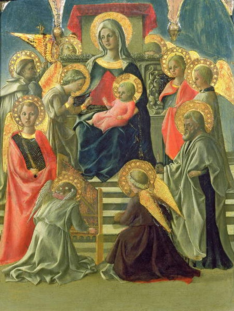 Detail of Madonna and Child Enthroned with Angels and Saints by Fra Filippo Lippi