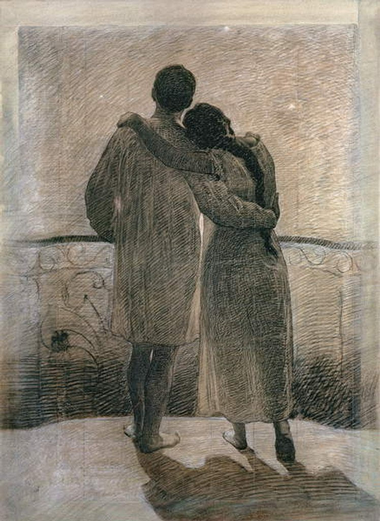 Detail of Young Couple by Angelo Morbelli