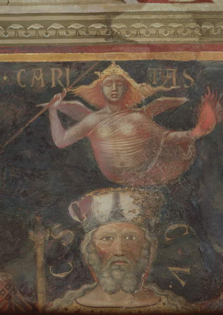 Detail of Allegory of Good Government, detail of Charity and the head of Good Government, 1338-40 by Ambrogio Lorenzetti