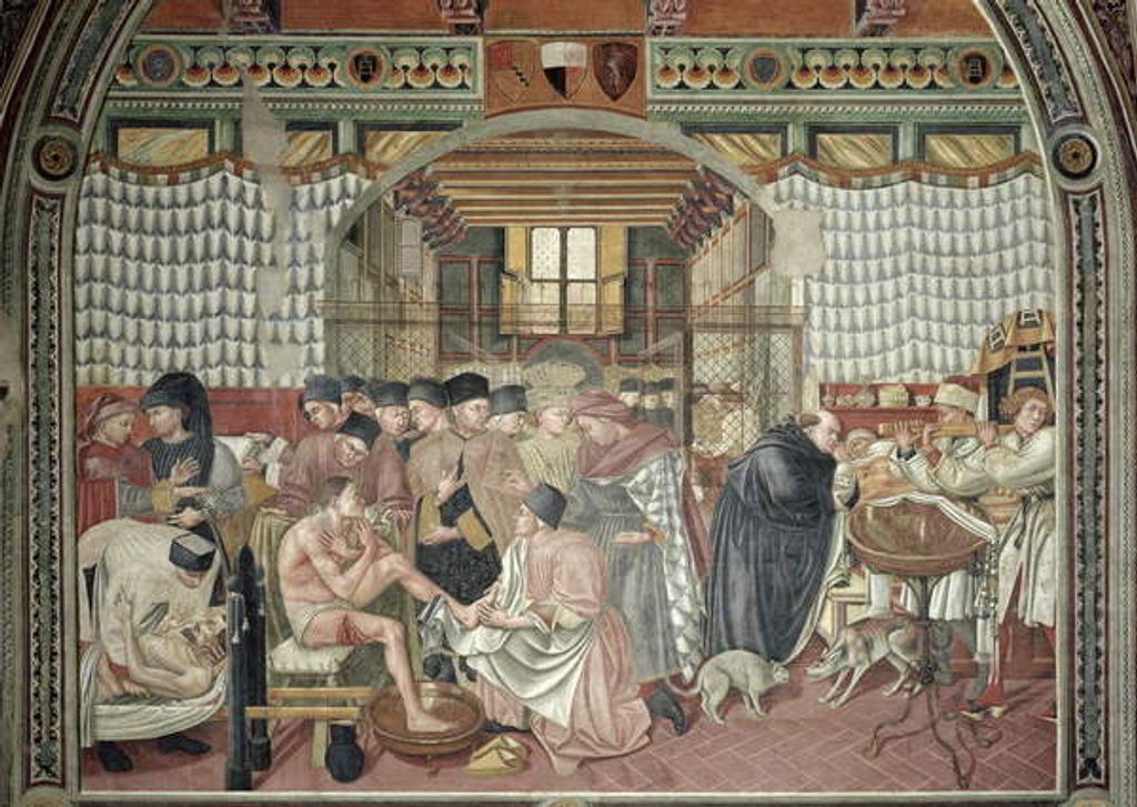 Detail of Caring for the Sick, 1440-41 by Domenico di Bartolo