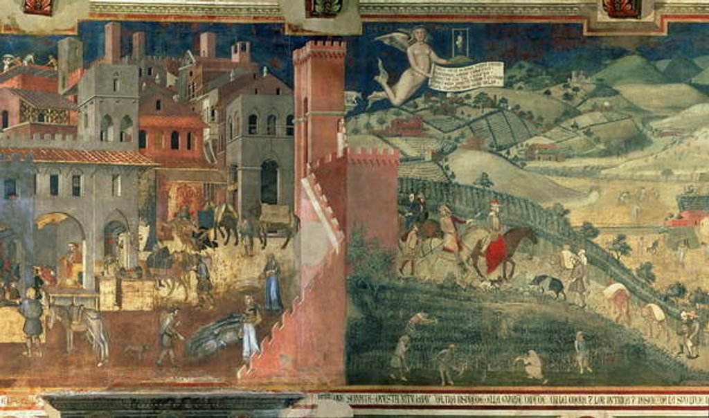 Detail of Effects of Good Government, c.1338 by Ambrogio Lorenzetti