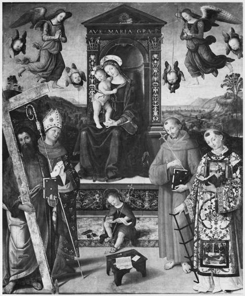 Detail of Sacred Conversation, 1508 by Bernardino di Betto Pinturicchio