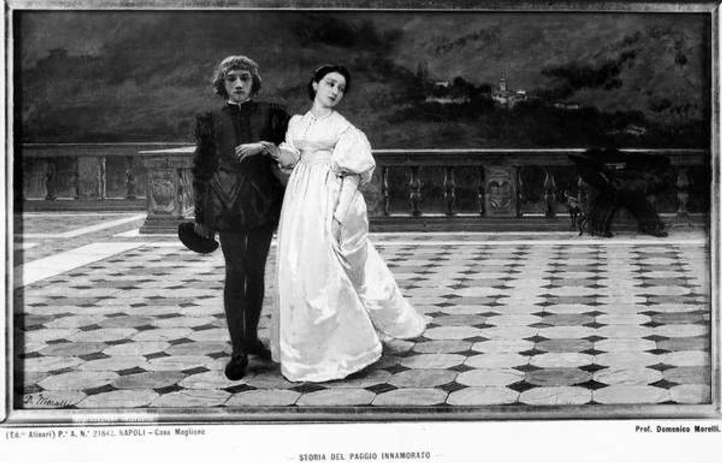 Detail of The Page in Love by Domenico Morelli