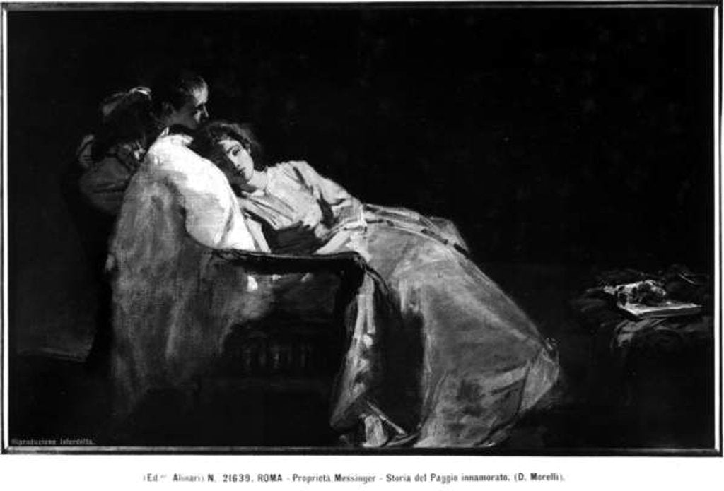 Detail of The Page in Love by Domenico Morelli