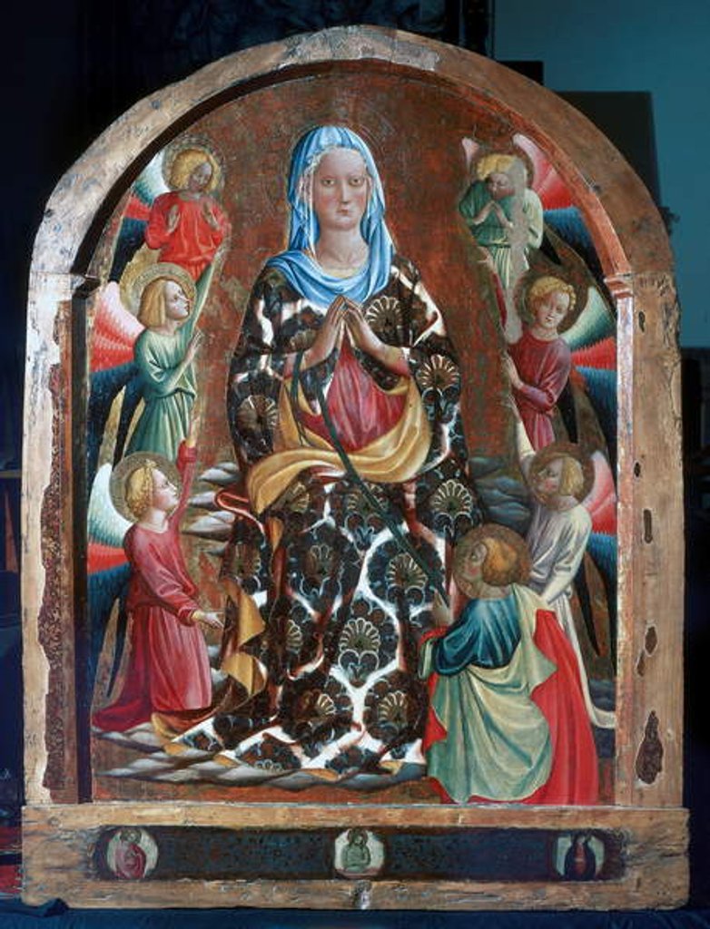 Detail of Madonna della Cintola with St. Thomas and angels by Domenico di Francesco d'Antonio