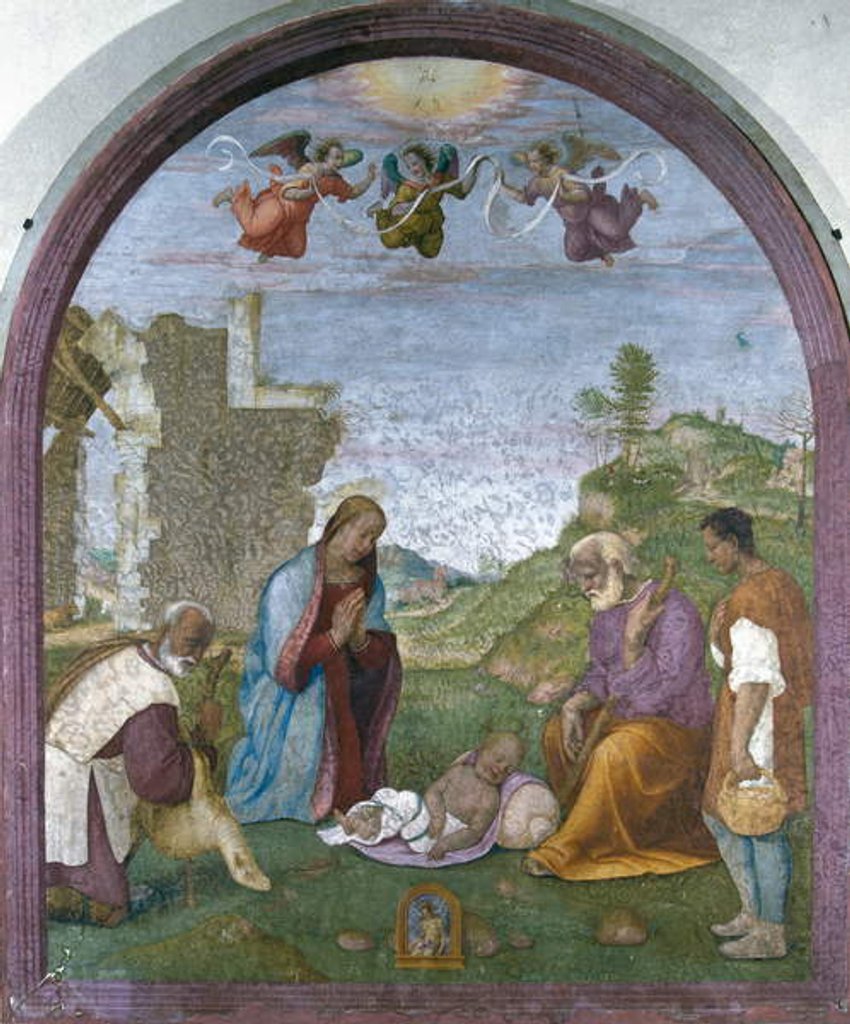 Detail of Adoration of the Shepherds by Francesco di Cristofano Franciabigio