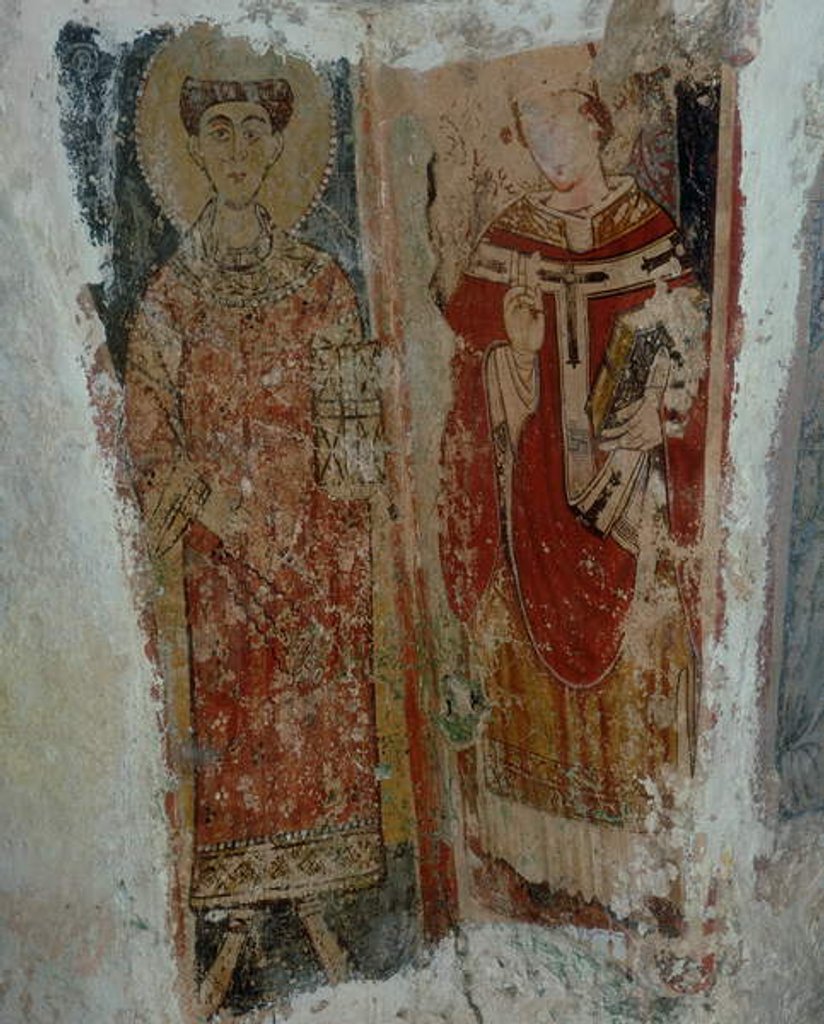 Detail of A deacon saint and a bishop saint by Byzantine School