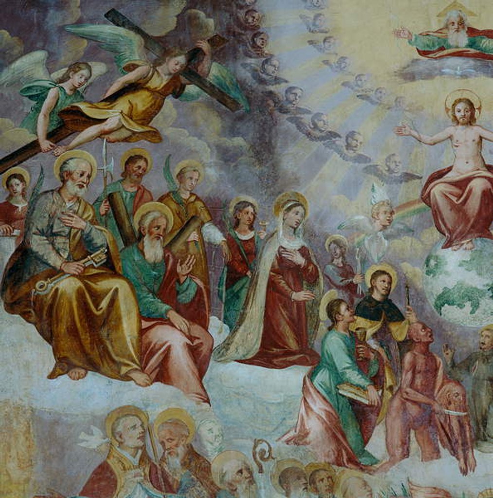 Detail of Detail depicting the Last Judgement and Saints, in the apse by Italian School