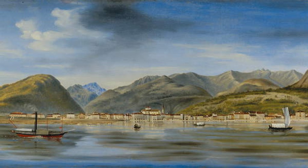 Detail of View of Intra from the lake, c.1833-90 by Luigi Litta