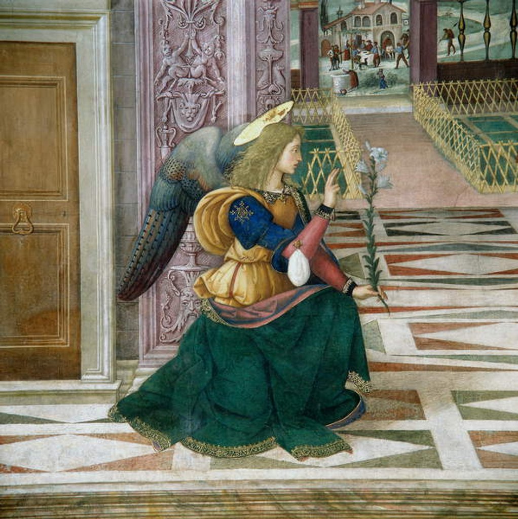 Detail of The archangle Gabriel by Bernardino di Betto Pinturicchio