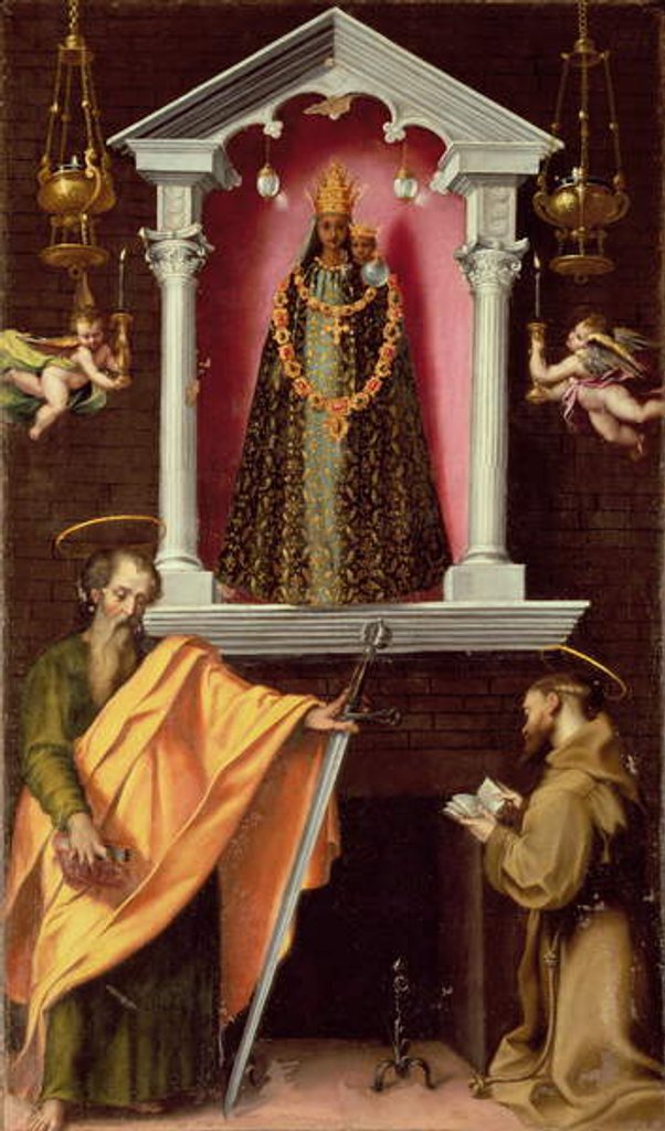 Detail of The Madonna of Loreto with Saint Paul and Saint Francis by Francesco Vanni