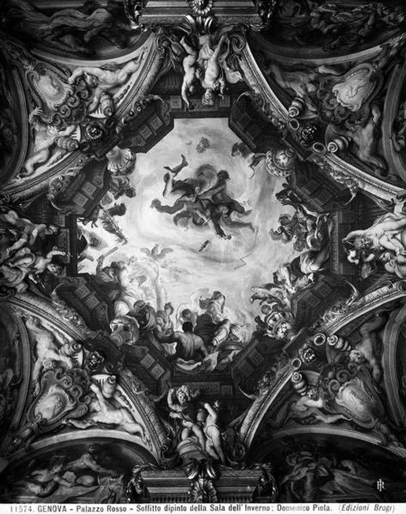 Detail of Allegory of Winter, on the vault of the Winter Room by Domenico the Elder Piola