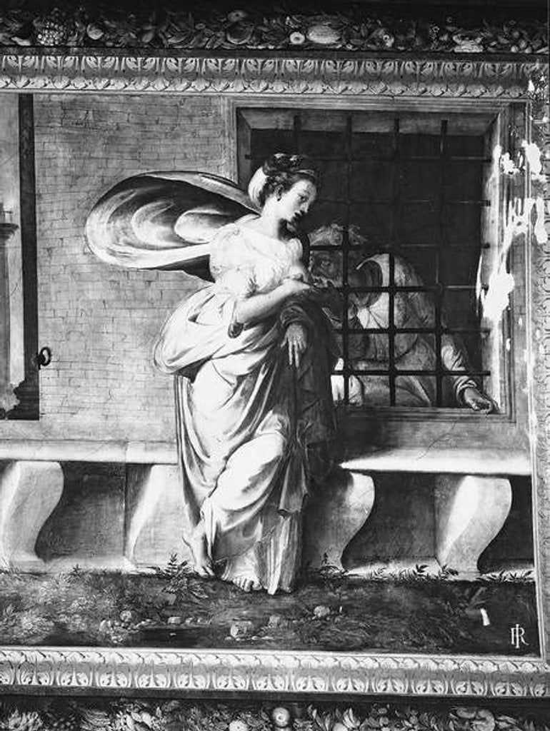 Detail of Roman Charity by Perino del (1501-47) Vaga