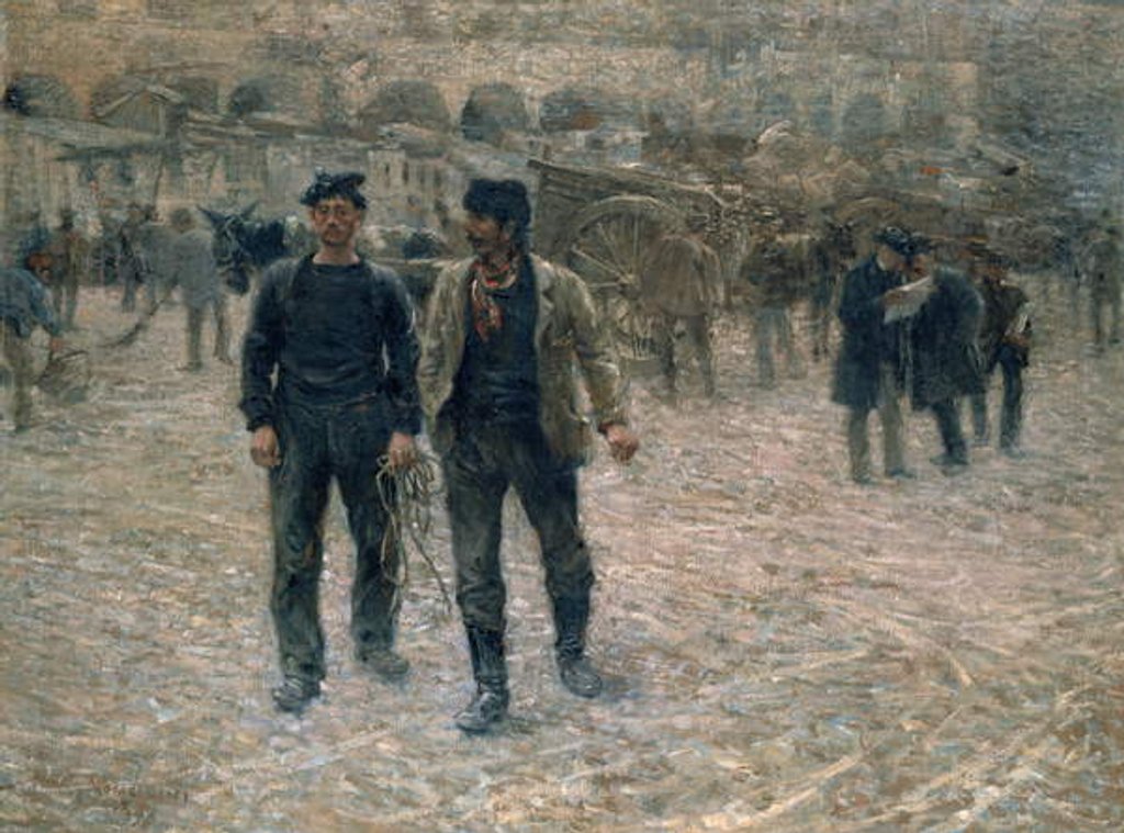 Detail of Piazza Caricamento, Genoa, 1891 by Plinio Nomellini