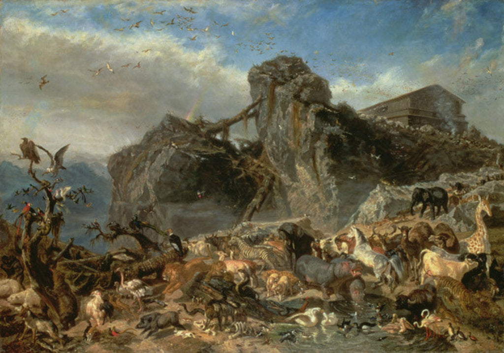 Detail of Animals Leaving the Ark, Mount Ararat by Filippo Palizzi