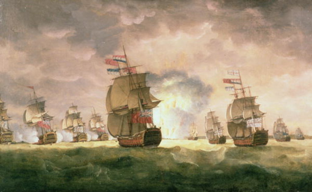 Detail of Rodney's Victory off Cape St. Vincent by Thomas Luny