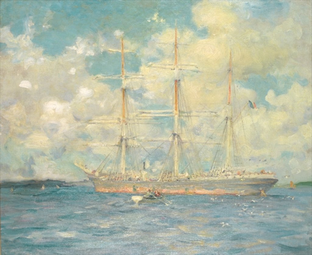 Detail of A French Barque in Falmouth Bay, 1902 by Henry Scott Tuke