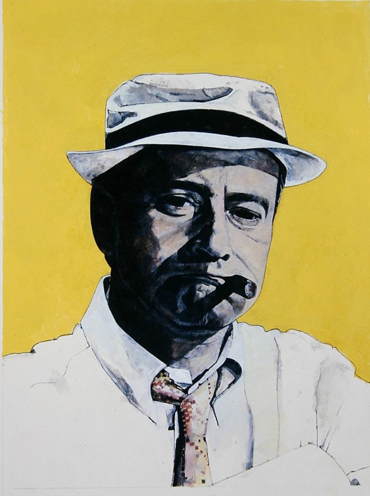 Detail of Portrait of Jack Lemmon by Barry Fantoni