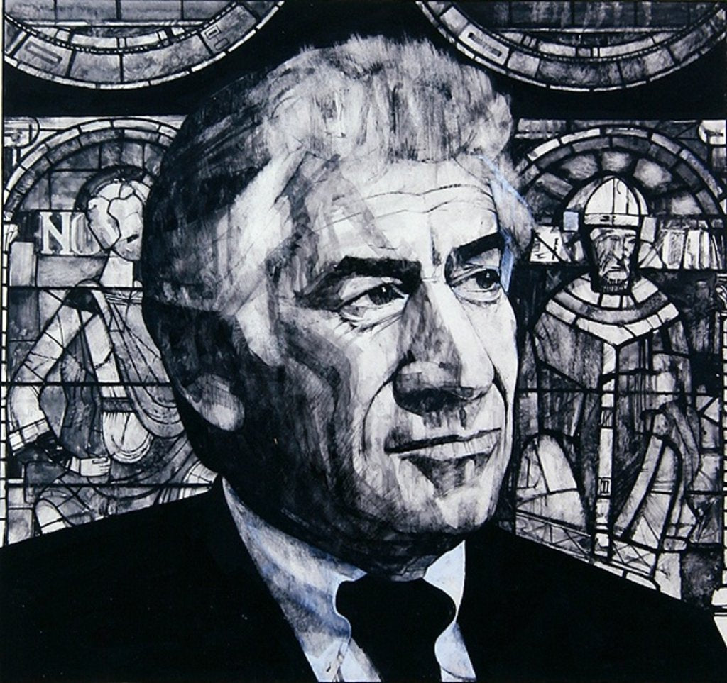 Detail of Portrait of Leonard Bernstein by Barry Fantoni