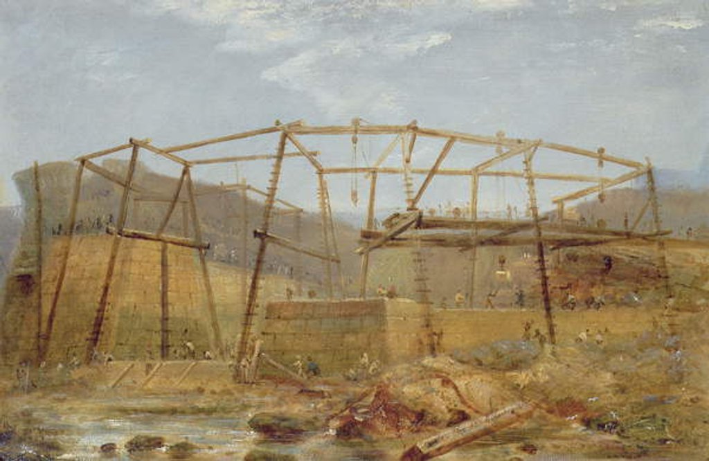 Detail of Spur Points of Piers of Inner Harbour, with Cofferdam, May 1829 by Robert Mackreth