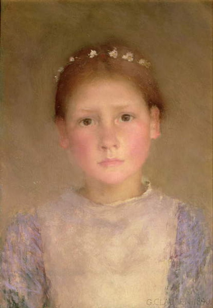 Detail of The Daisy Wreath - A Study in Low Light, 1890 by George Clausen