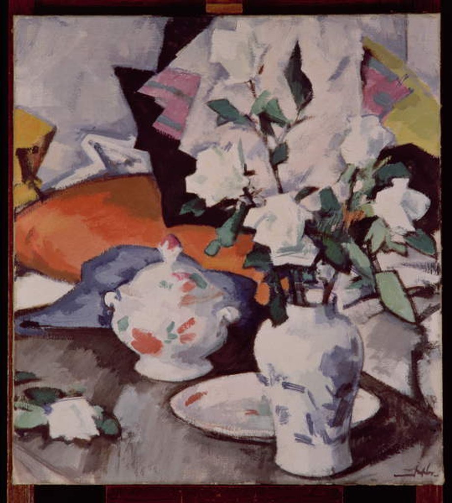 Detail of White Roses in a Vase by Samuel John Peploe
