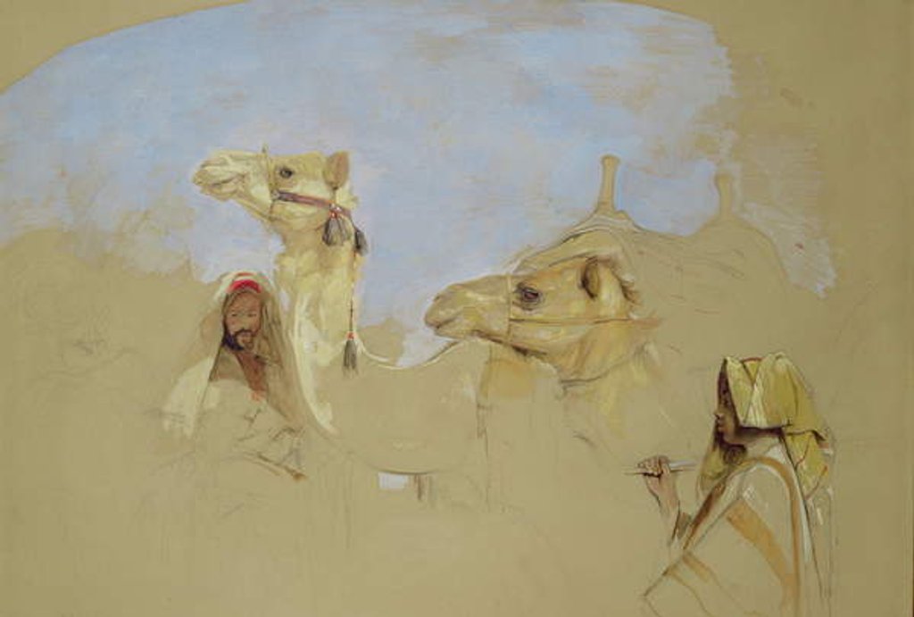 Detail of Study of Camels with Bedouin Drivers in the Desert of Mount Sinai by John Frederick Lewis