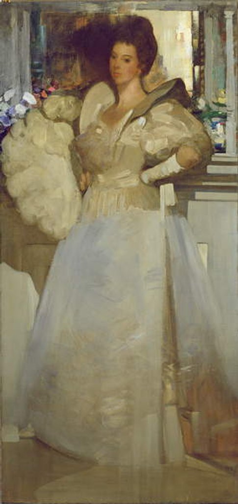 Detail of Opal and Grey, Portrait of Miss Rachel White, 1897 by Arthur Melville