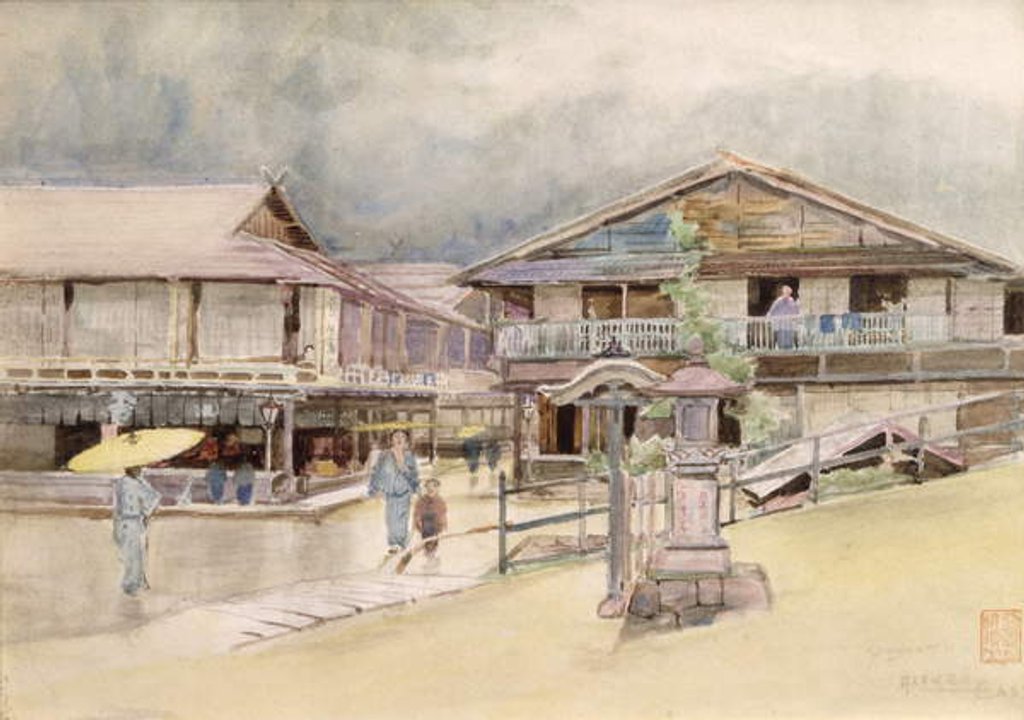 Detail of Rainy Day at Yumoto, 1889 by Alfred East