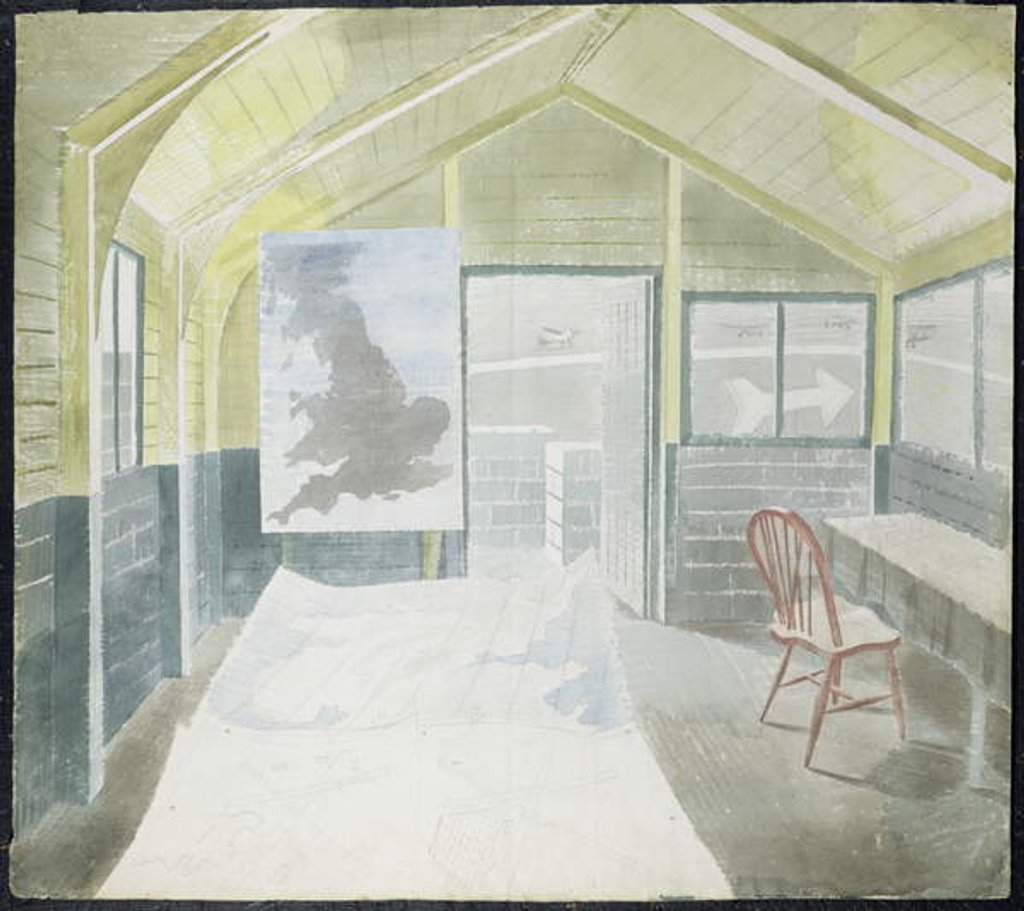 Detail of The Operations Room, c.1941-42 by Eric Ravilious