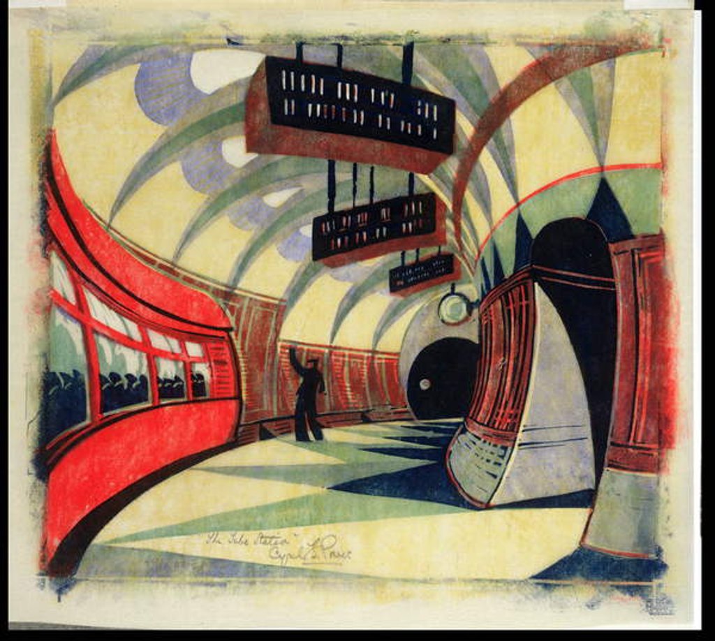Detail of The Tube Train, c.1932 by Cyril Edward Power