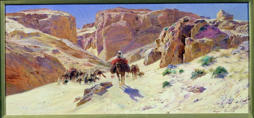 Detail of Caravan in the Desert by Eugene Alexis Girardet