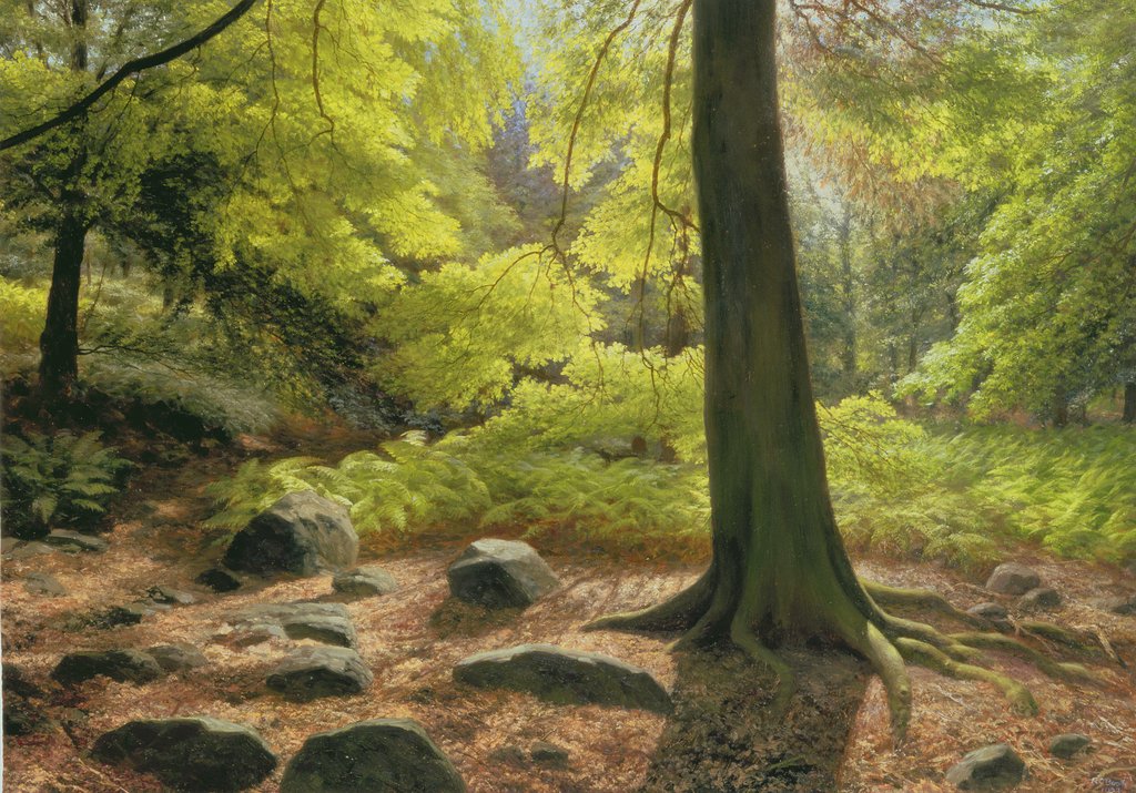 Detail of Spring Sunshine in Adel Woods, 1993 by Raymond Booth