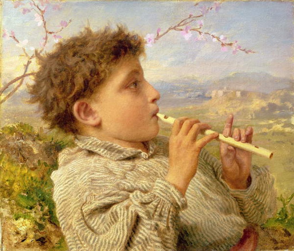 Detail of Shepherd Piper, 1881 by Sophie Anderson