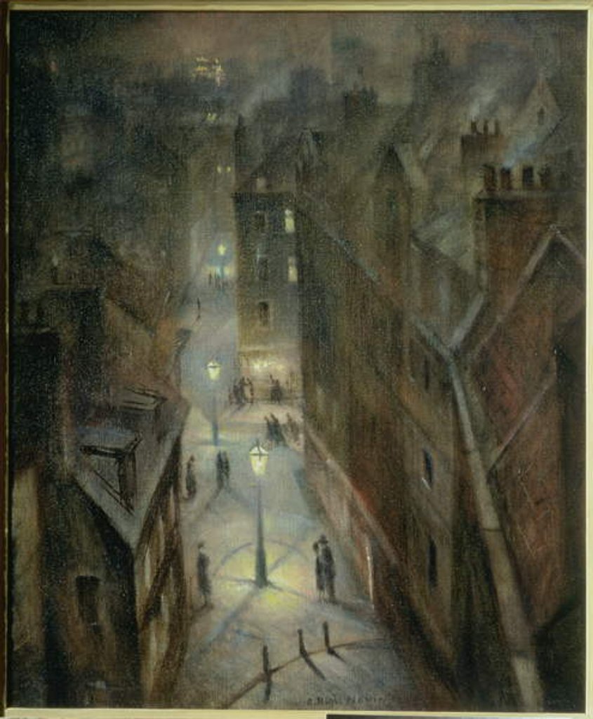 Detail of Soho Twilight, c.1924 by Christopher Richard Wynne Nevinson