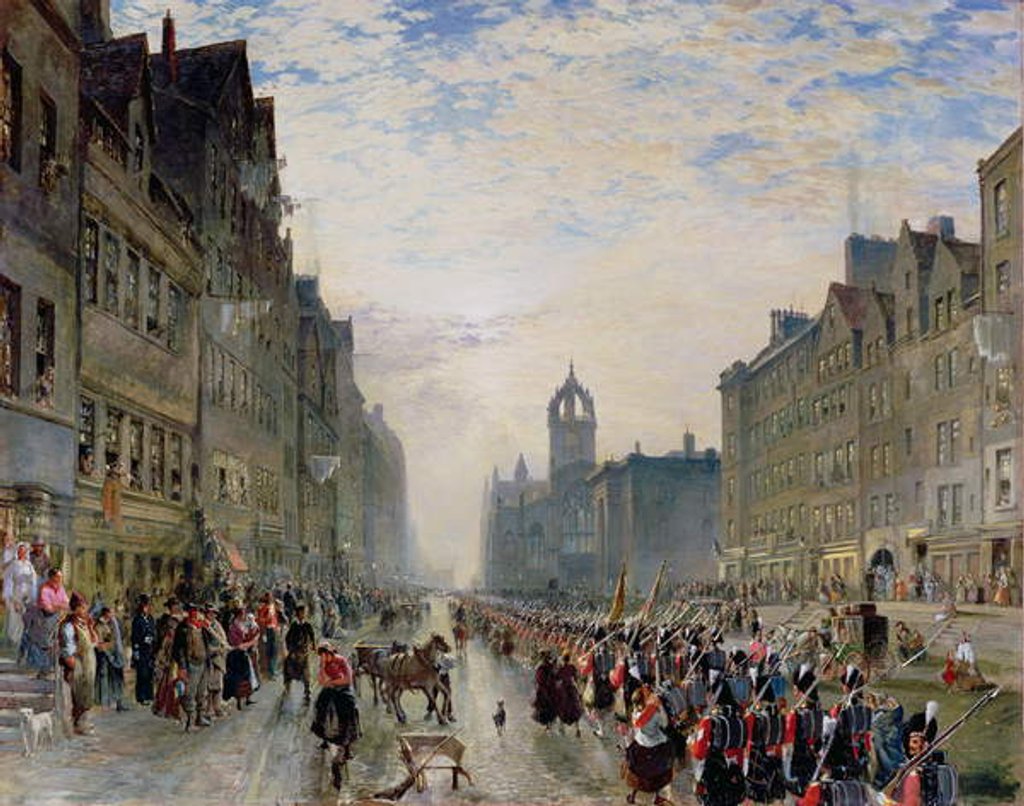 Detail of The High Street, Edinburgh by Samuel Bough