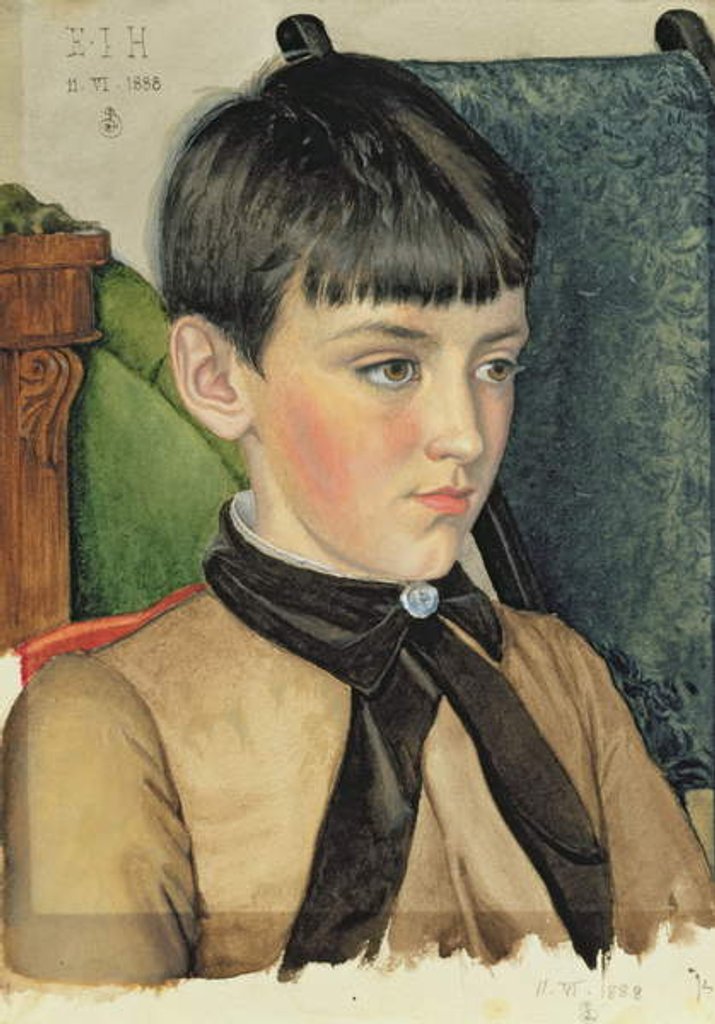 Detail of Portrait of Isabella Harlock, 1888 by Joseph Edward Southall